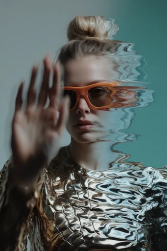 Surreal Fluid Refraction style reference image — warped glass effect