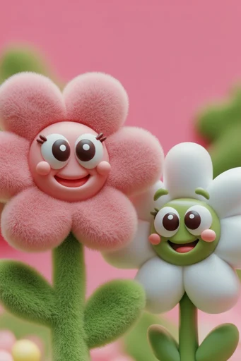 Whimsical Tactile 3D style reference image — cute vinyl toy aesthetic