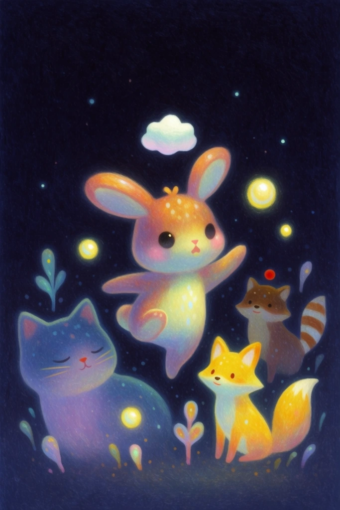 Neon Nocturnal Illustrative style AI image example 3
