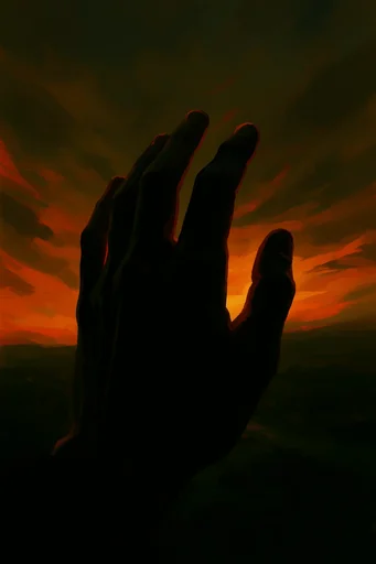 Dystopian Gothic Noir style reference image — high-contrast silhouette