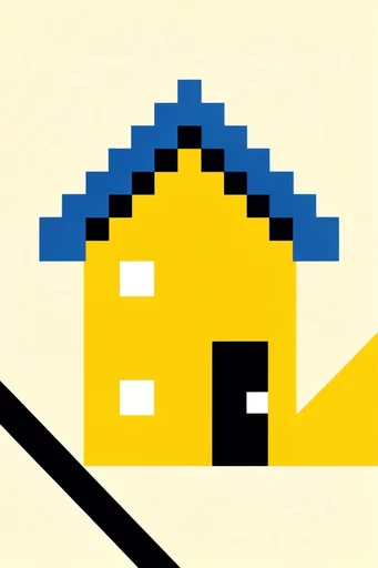 Synthetic Retro-Graphic Constructivism style AI image example 4