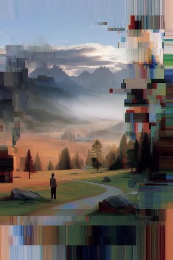 Digital Dissolution Glitch style reference image — glitch art