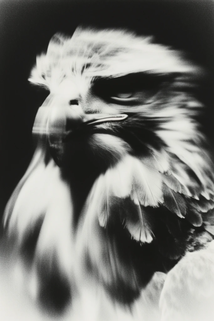 Haunting Kinetic Monochrome style AI image example 3