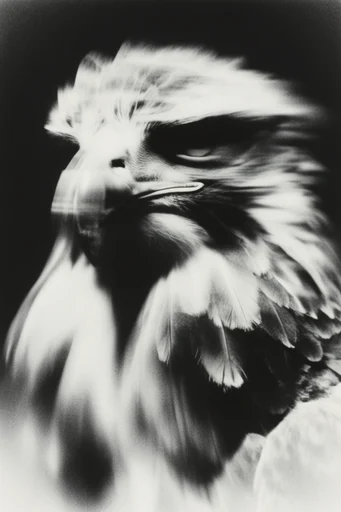 Haunting Kinetic Monochrome style AI image example 3