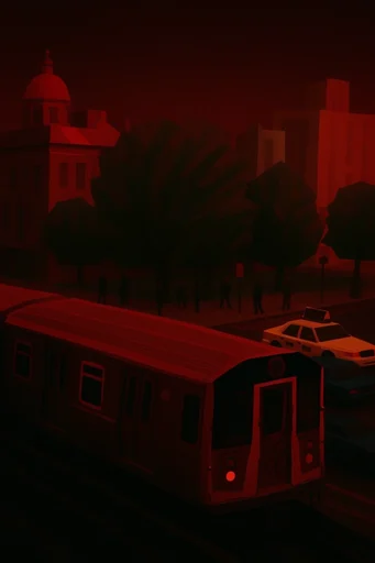 Cinematic Crimson Noir style reference image — monochromatic crimson lighting