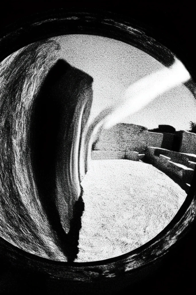 Monochrome Glitch Noir style AI image example 2