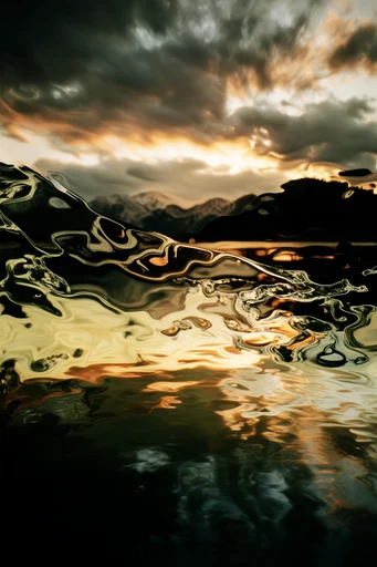 Luminous Liquid Abstraction style reference image — liquid ripple distortion