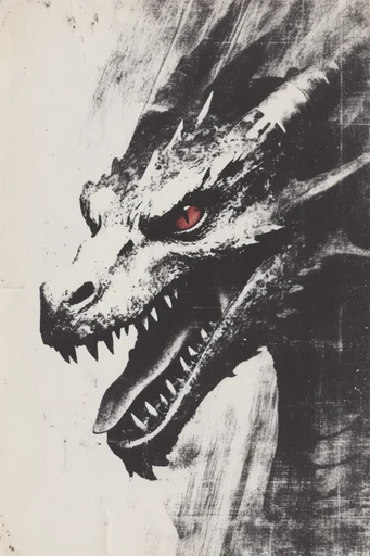 Gritty Halftone Collage style reference image — distressed paper texture
