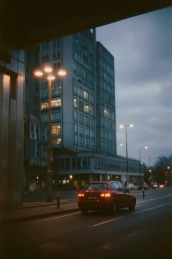 Cinematic Urban Liminality style reference image — warm glow contrast