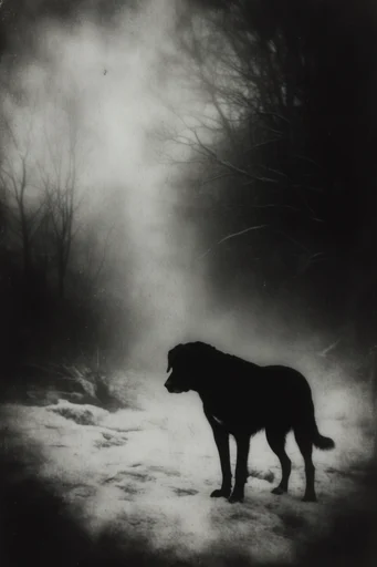 Haunting Monochrome Pictorialism style reference image — chiaroscuro noir