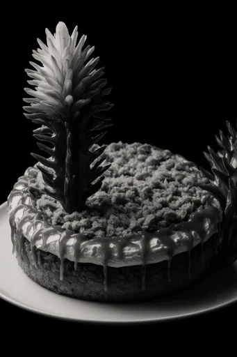 Monochrome Botanical Noir style reference image — dramatic shadows