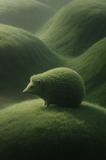 Velvet Moss Surrealism style reference image — biophilic architecture