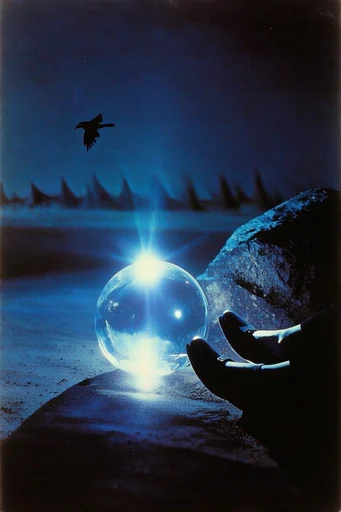 Luminous Nocturnal Surrealism style reference image — ethereal starburst light source