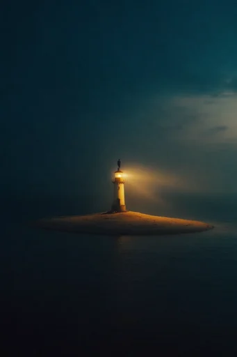 Nocturnal Amber Chiaroscuro style reference image — deep blue twilight