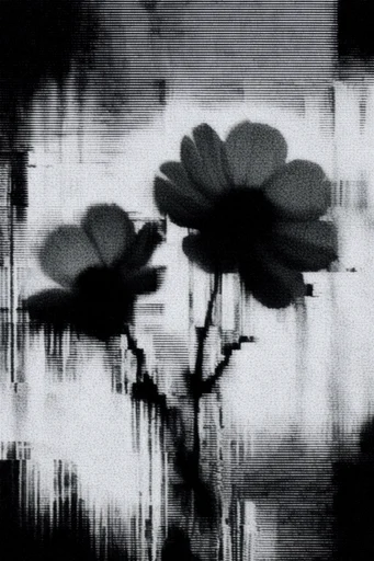 Corrupted Analog Noir style reference image — corrupted video signal