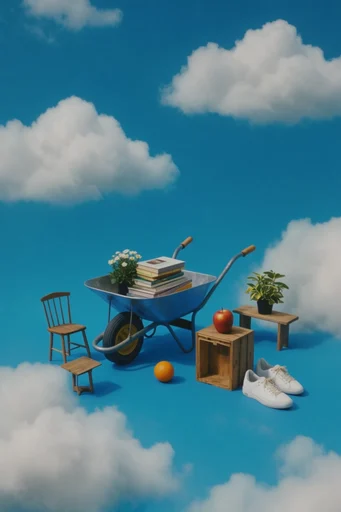 Surreal Cloudscape Dreamscapes style reference image — vibrant blue sky