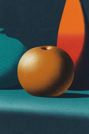 Textured Minimalist Pop style reference image — grainy gradient