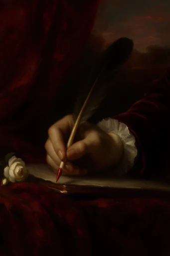 Crimson Gothic Baroque style reference image — painterly oil painting style