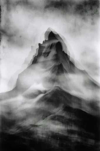 Spectral Monochrome Etherealism style reference image — high-contrast black and white