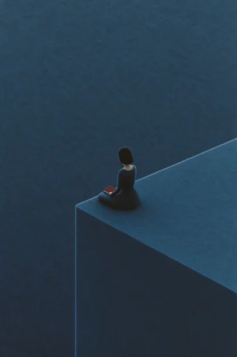 Melancholic Surrealist Minimalism style reference image — tactile grainy texture