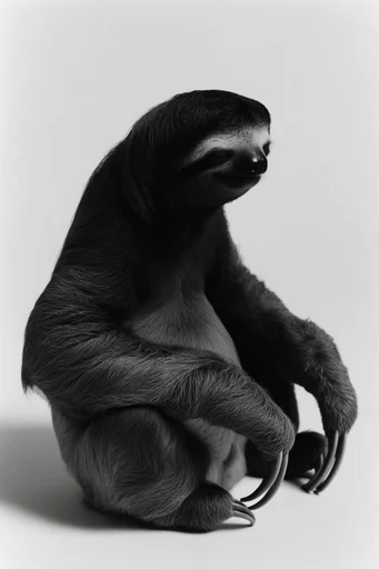 Minimalist Noir Monochrome style reference image — heavy film grain