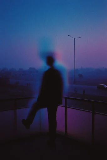 Ethereal Cobalt Noir style reference image — deep cobalt and violet palette