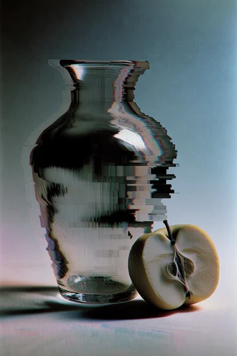 Digital Distortion Minimalism style reference image — pixel sorting