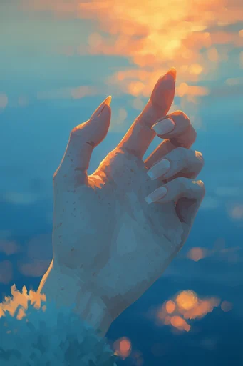 Vibrant Painterly Horizons style reference image — saturated sunset palette