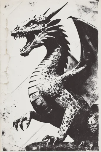 Gritty Monochromatic Noir style reference image — distressed paper texture