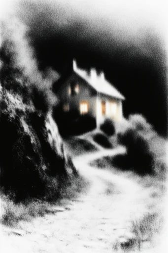 Velvety Monochrome Grain style AI image example 4