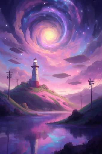 Luminous Cosmic Dreamscape style reference image — ethereal stardust particles