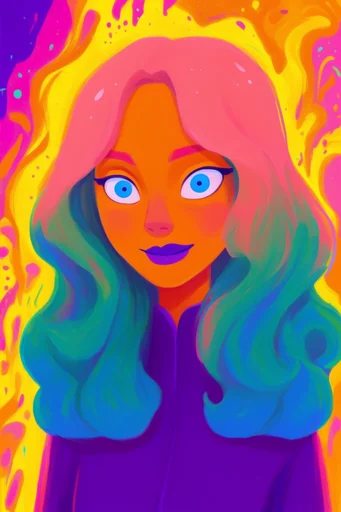 Hyper-Vivid Surreal Expressionism style reference image — vibrant color blocking