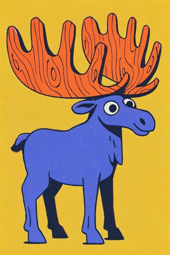 Retro Graphic Surrealism style AI image example 3