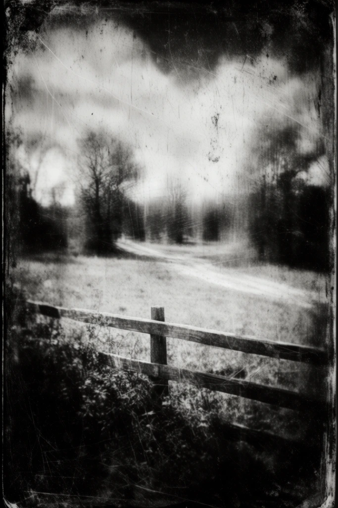 Haunting Monochrome Noir style AI image example 2