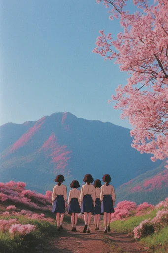 Nostalgic Analog Chromatics style reference image — saturated crimson and cerulean