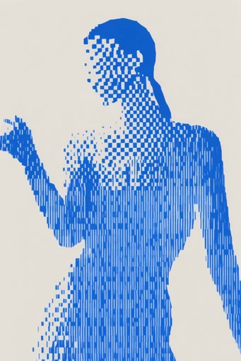 Cobalt Pixel Op-Art moodboard — generate AI images in this style