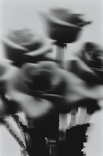 Monochrome Analog Decay style reference image — ghostly silhouette
