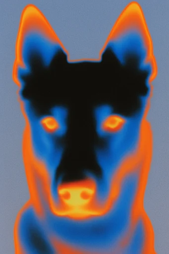 Thermal Ethereal Noir style reference image — distorted reflection