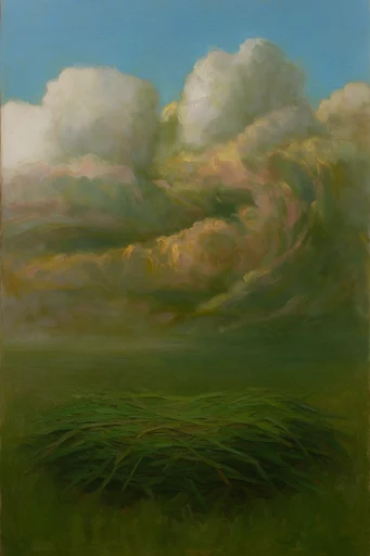 Structured Digital Pastoralism style reference image — atmospheric hazy light