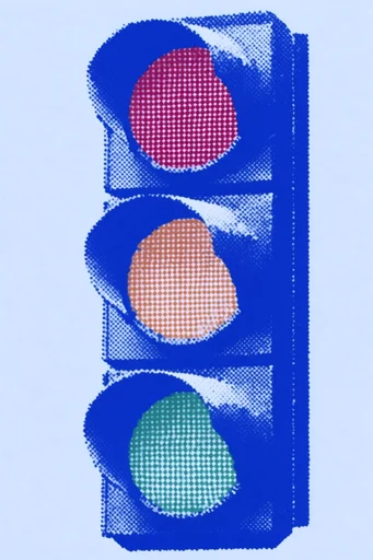 Graphic Duotone Halftone style reference image — stipple texture