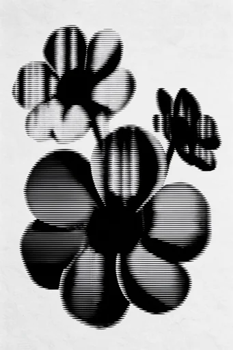 Monochrome Glitch Brutalism style reference image — minimalist brutalism