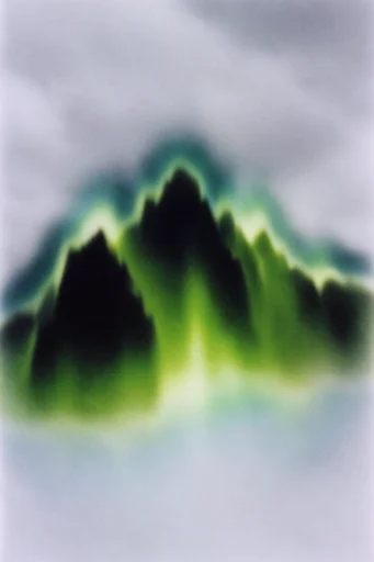 Luminescent Spectral Blur style reference image — low-fidelity print effect