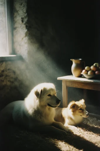 Cinematic Chiaroscuro Noir style reference image — deep indigo and amber palette