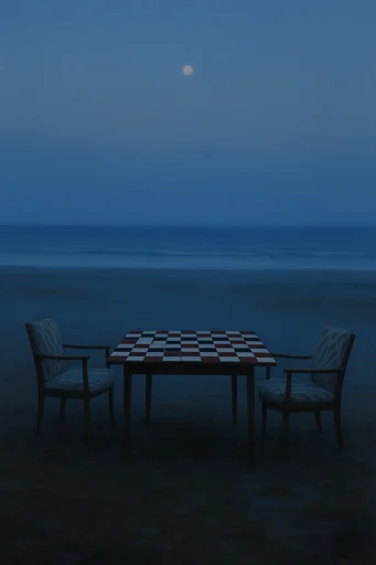 Luminescent Liminal Melancholy style reference image — deep twilight blue