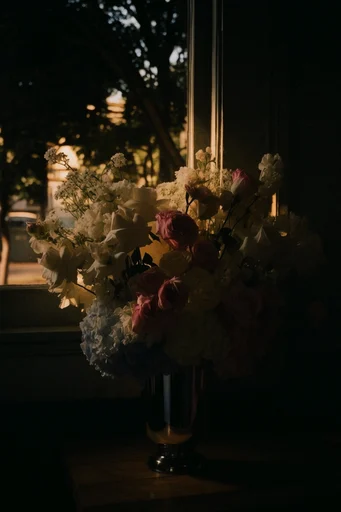 Cinematic Chiaroscuro Solitude style reference image — architectural framing