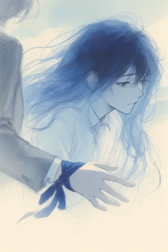 Ethereal Pastel Melancholia style reference image — delicate pencil and watercolor mix