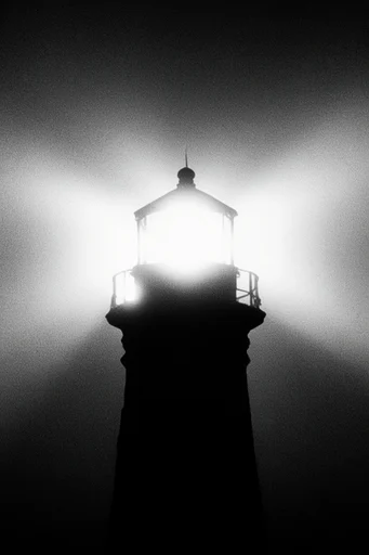 Spectral Monochrome Halation style reference image — heavy film grain