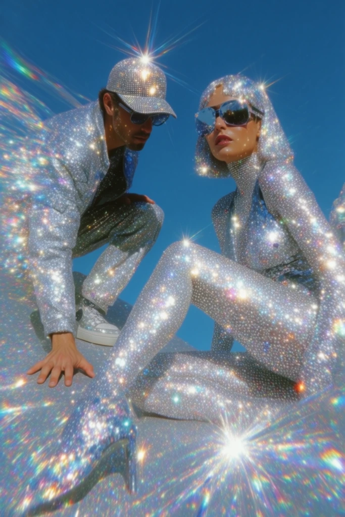 Prismatic Rhinestone Surrealism style AI image example 2