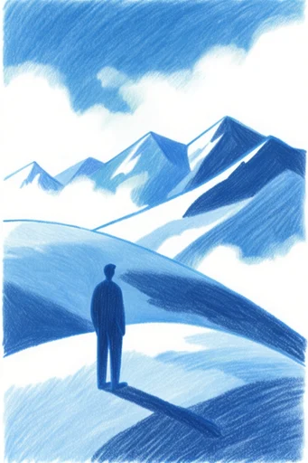 Textured Cyanotype Minimalist style reference image — cyanotype print aesthetic