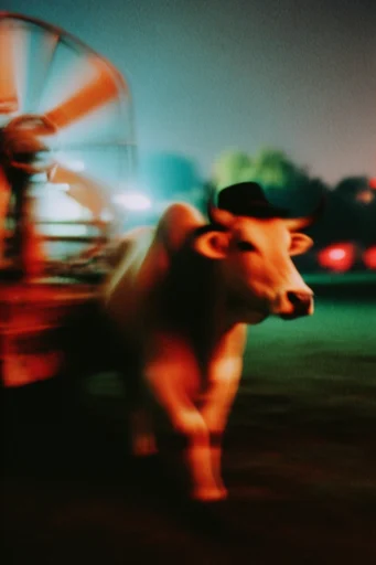 Cinematic Nocturnal Blur style reference image — blue hour lighting